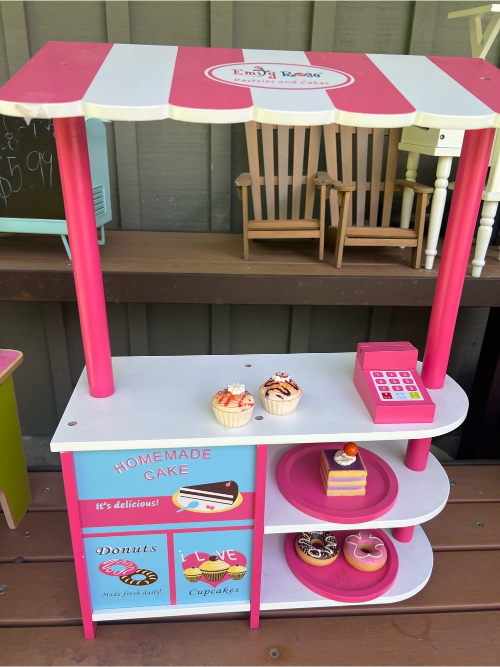 Pink and White Kids Play Bakery Stand by Em & Rose